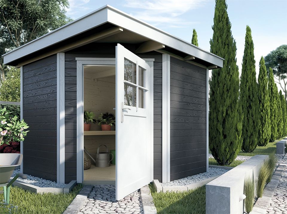 abri de jardin peint, abri bois lasuré, abri en bois avec couleur