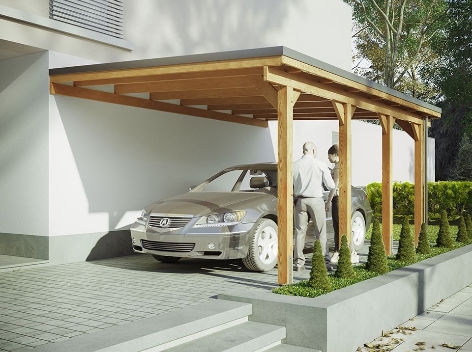 Carport adossé RIVERSIDE - 1 voiture