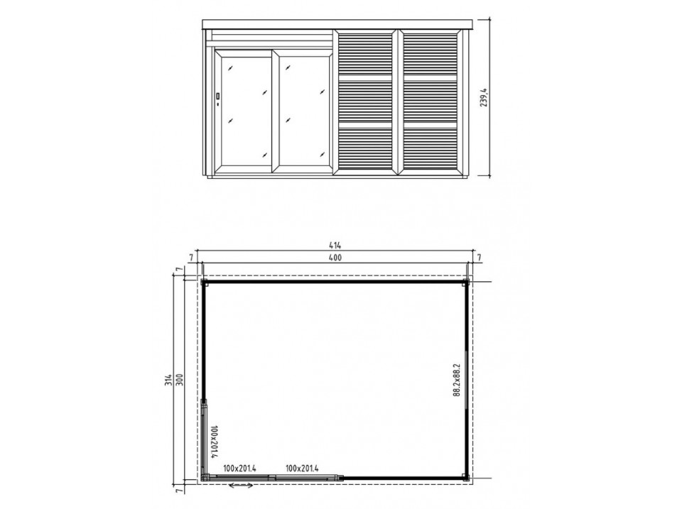 Carport Optima 322 x 512 - traite autoclave Carport Optima 322 x 512 - traite autoclave, Carport - Direct-abris