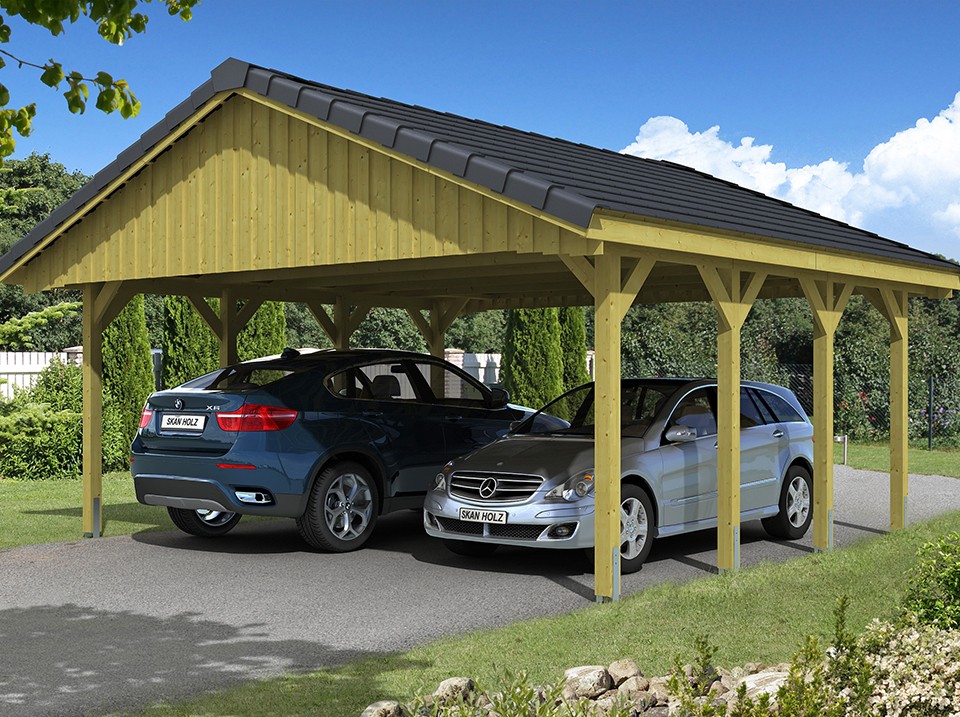 Carport double MILAN 2 voitures (tuiles)
