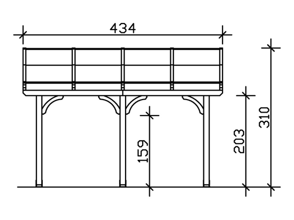Pergola MELTEM 434x300 - 3 poteaux Pergola MELTEM 434x300 - 3 poteaux, Pergola bois - Direct-abris