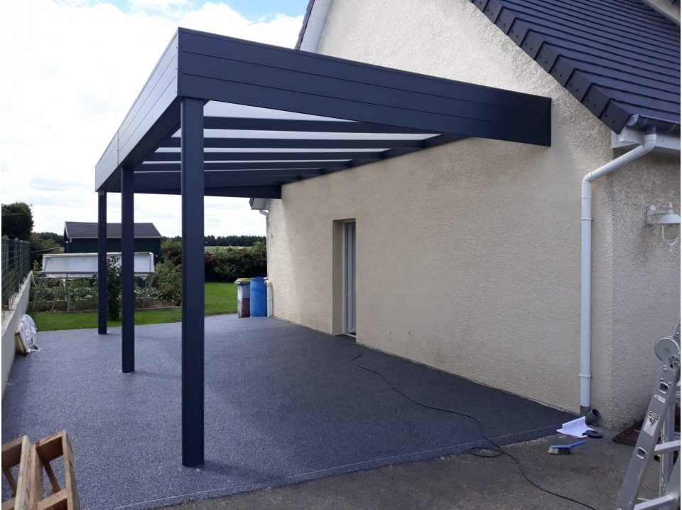 Carport design double sur mesure - Aluminium anodisé