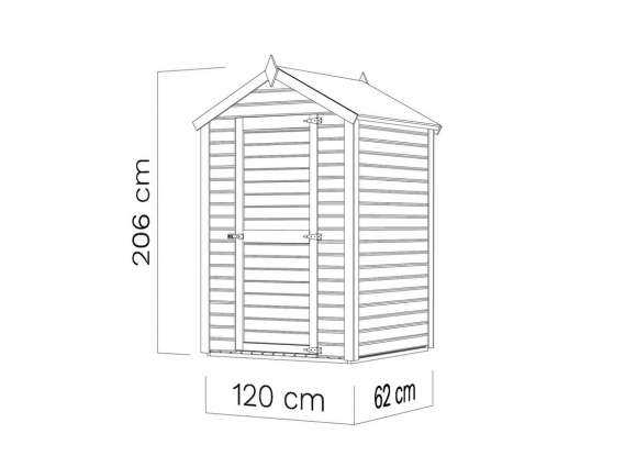 plan armoire de jardin en bois 120 X 62 - 14 mm