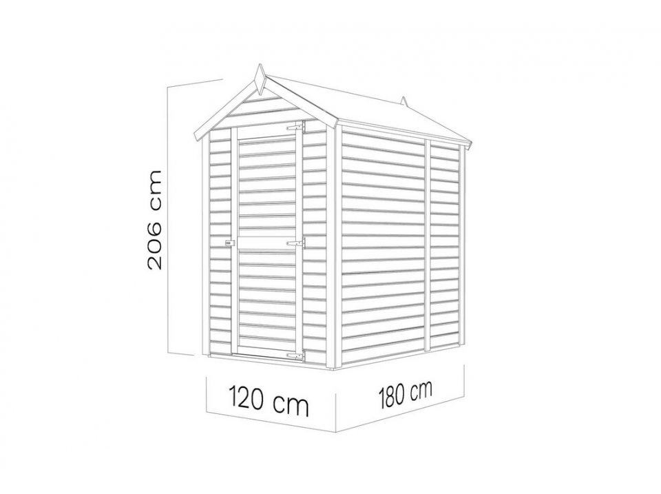 Abri bois Fidji 120 X 126 - 14 mm