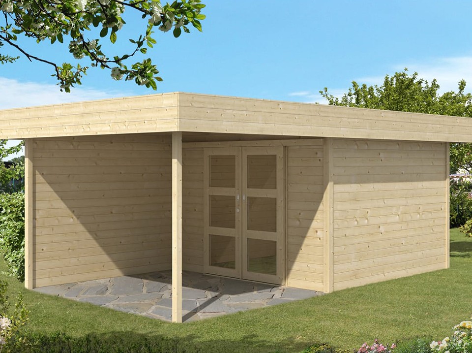 Abri de jardin LOUISE 16 m² - 28mm porte coulissante