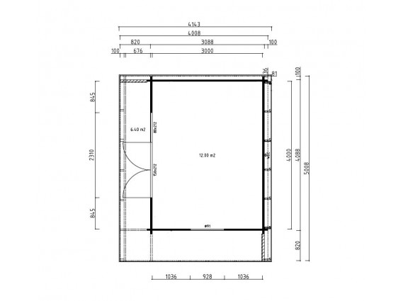 Plan et mesures du chalet de jardin