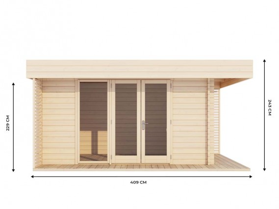 Mesure de la façade du chalet de jardin