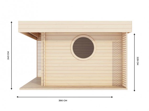 Chalet de jardin, mesure du côté
