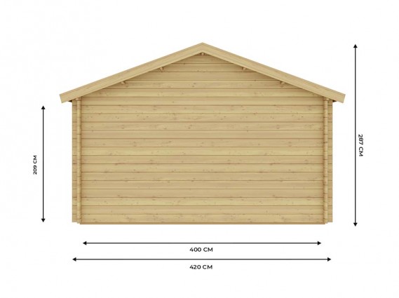 Les mesures du dos du garage bois
