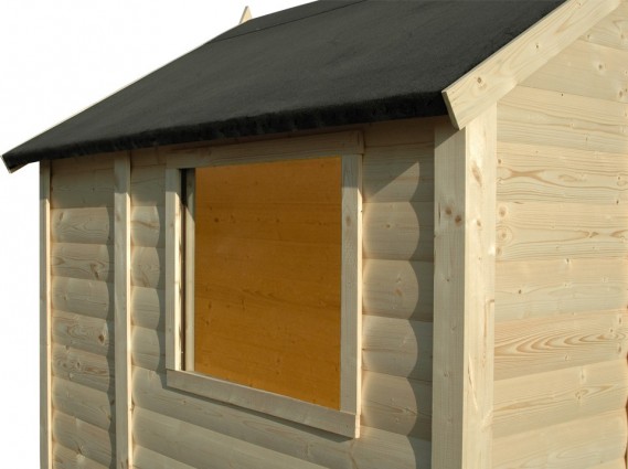 fenêtre d'abri de jardin en bois