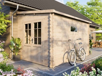 Abri de jardin adossable avec toiture simple pente
