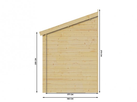 Mesures de l'arrière d'abri de jardin adossable pour espace étroit