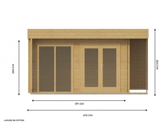 Mesures du bureau de jardin bois