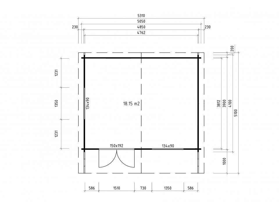 CHALET DE JARDIN CLAIRA 18M2 - 44MM