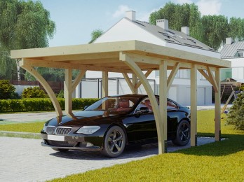 Carport bois adossé et autoporté - carport 1 et carport 2 voitures