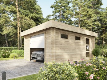 garage bois 19,2 m2 avec porte sectionnelle