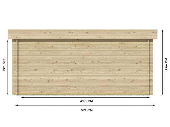 Autre mesures du garage bois 19,2 m2 avec porte sectionnelle