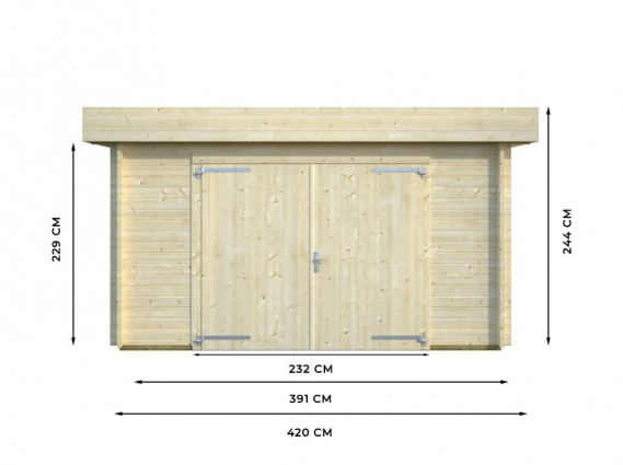 Mesure de la façade du garage bois toit plat