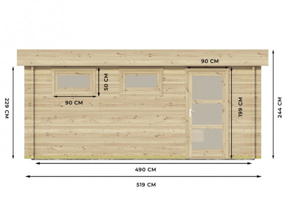 Mesures du garage bois toit plat