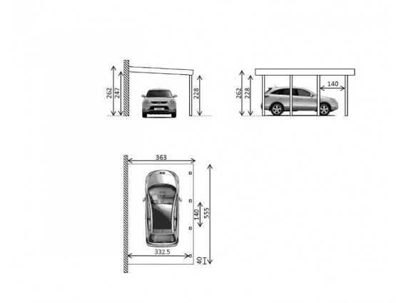 Les mesures carports adossés