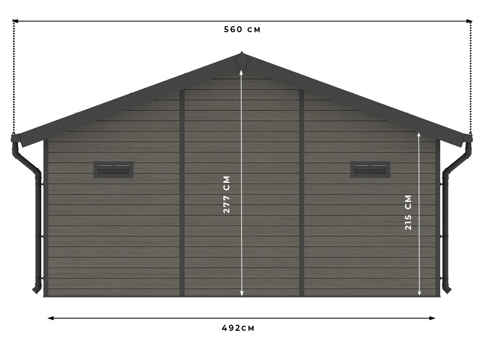 Abri de jardin composite BRAGA - 20m2 gris - 28 mm