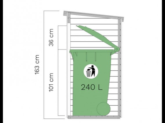 plan et mesure en hauteurs du coffre en bois pour vélo 200 x 82 cm