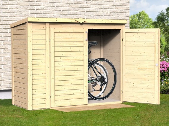 coffre en bois pour vélo 200 x 82 cm
