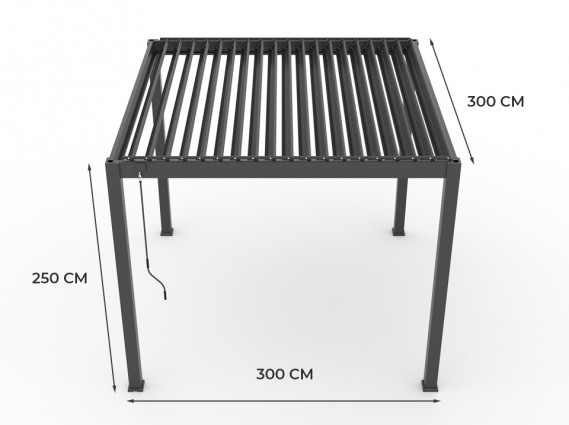 Les mesures d'une pergola bioclimatique