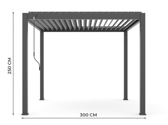 Mesures d'une pergola bioclimatique
