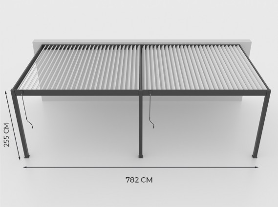 Plan du pergola bioclimatique HALO adossée