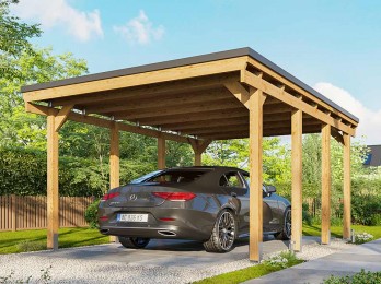 Carport bois adossé et autoporté - carport 1 et carport 2 voitures