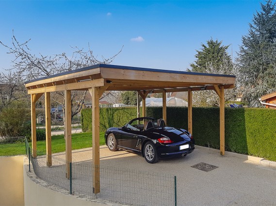 Carport bois CASTELLANE pour deux voitures