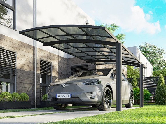 Carport aluminium BOLTON autoporté sur 2 poteaux