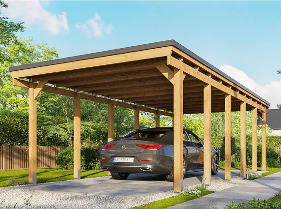 Carport en bois pour une voiture