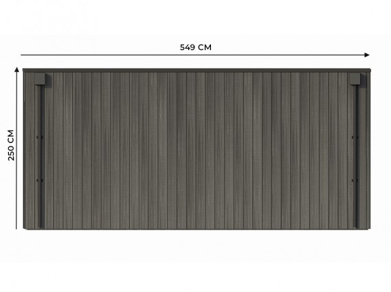 Mesures du garage en bois composite