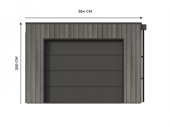 Mesures de la façade du garage en bois composite