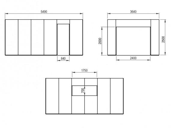 Plan et Mesures du garage en bois composite SILVERSTONE