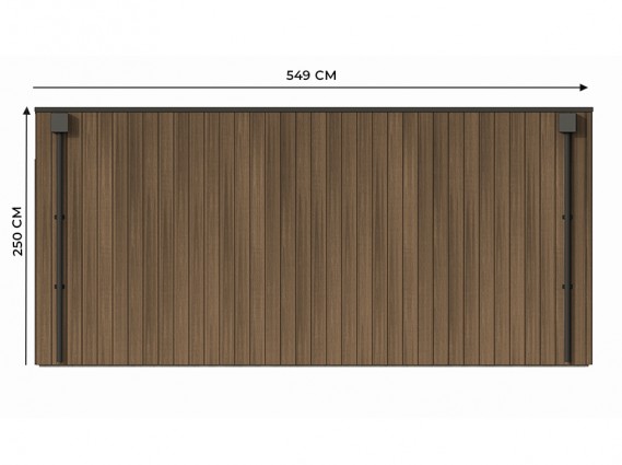 Mesures du côté du garage en bois composite SILVERSTONE couleur Teck