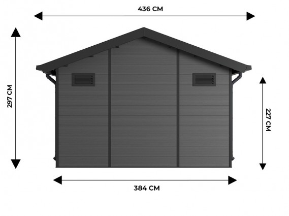 Mesure de l'abri de jardin composite ISORA