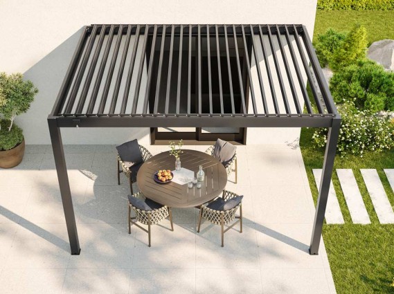pergola bioclimatique Zenith avec des lames ouvertes