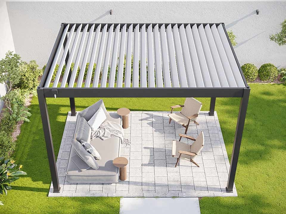 Pergola alu NAMELIS profondeur 2.5M - 4x2.5m Pergola alu NAMELIS profondeur 2.5M - 4x2.5m, Pergola aluminium - Direct-abris