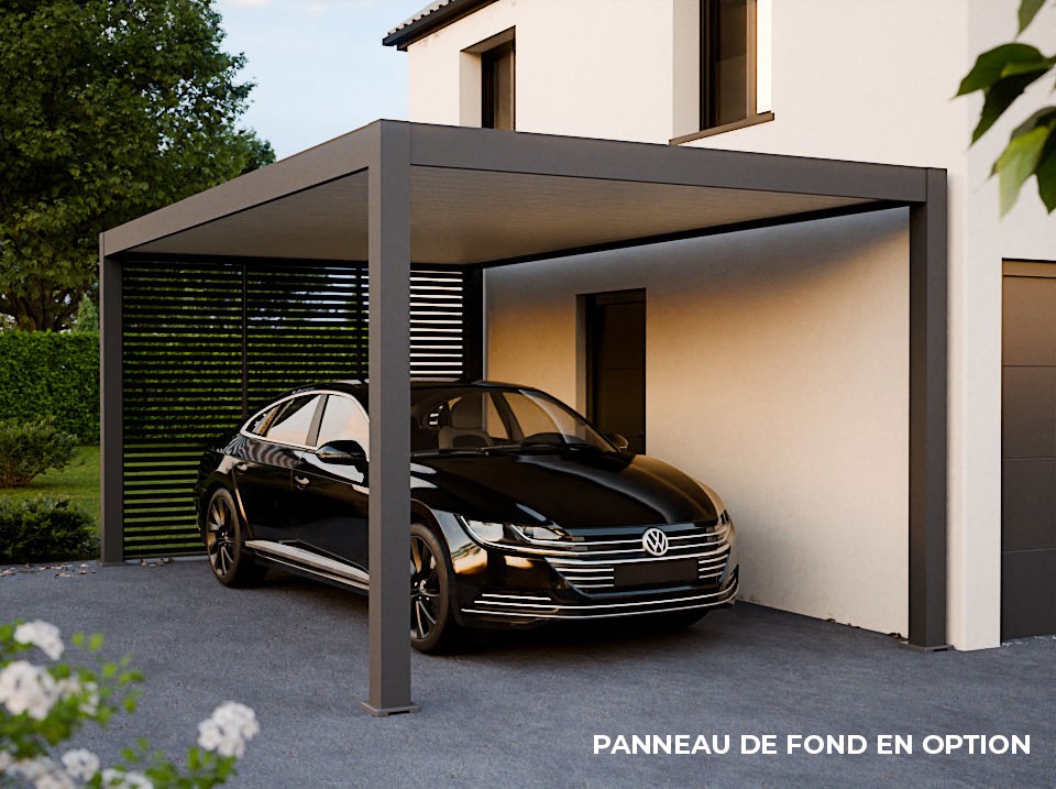 Carport MONZA - 373 x 700 avec remise Carport MONZA - 373 x 700 avec remise, Carport - Direct-abris