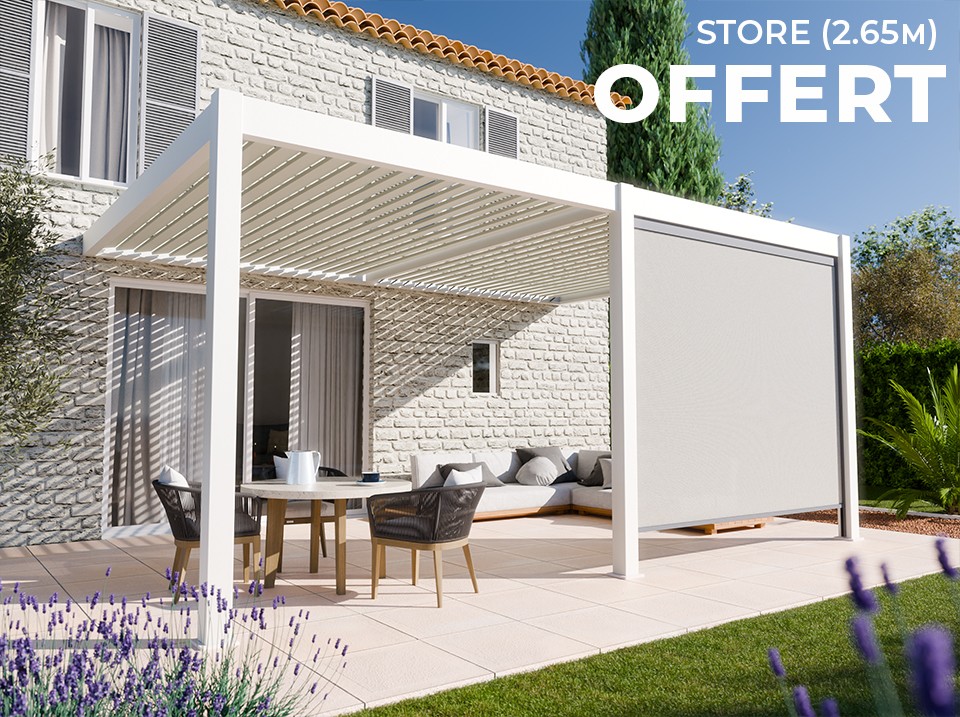 Pergola ALICANTE 434 x 350 - 3 poteaux Pergola ALICANTE 434 x 350 - 3 poteaux, Pergola bois - Direct-abris