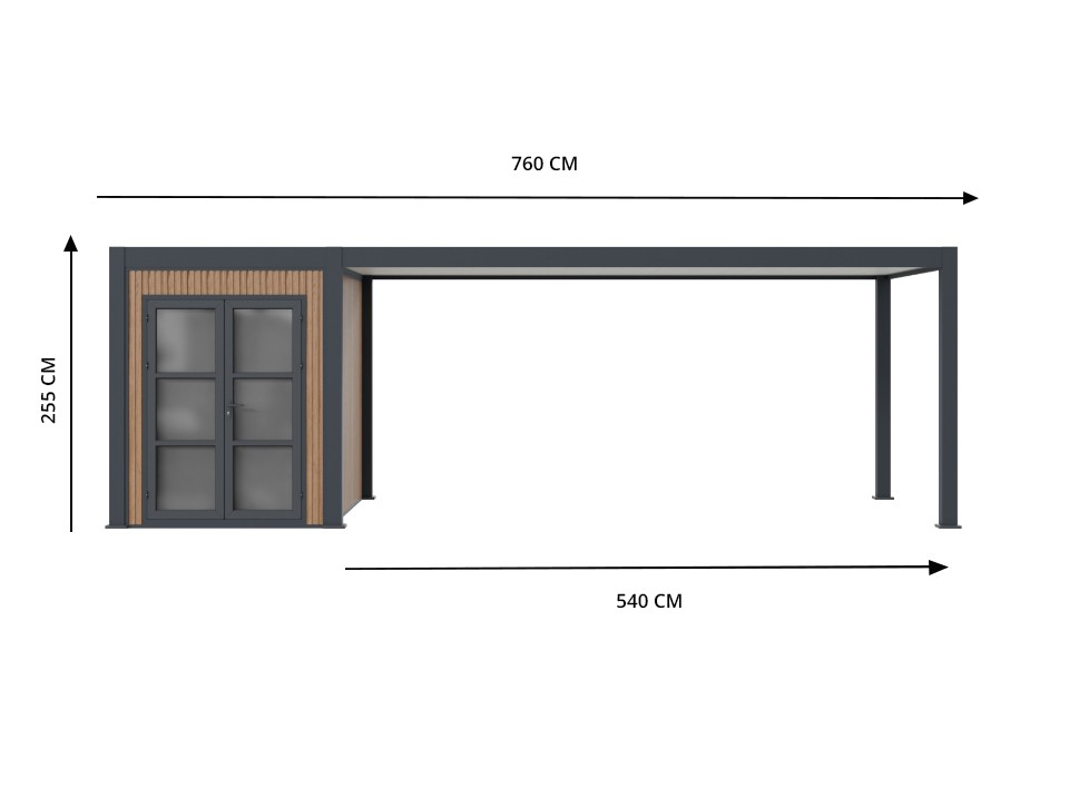 Pergola VALENCE 434 x 389 - 3 poteaux Pergola VALENCE 434 x 389 - 3 poteaux, Pergola bois - Direct-abris