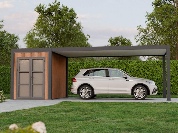 Carport en aluminium avec abri