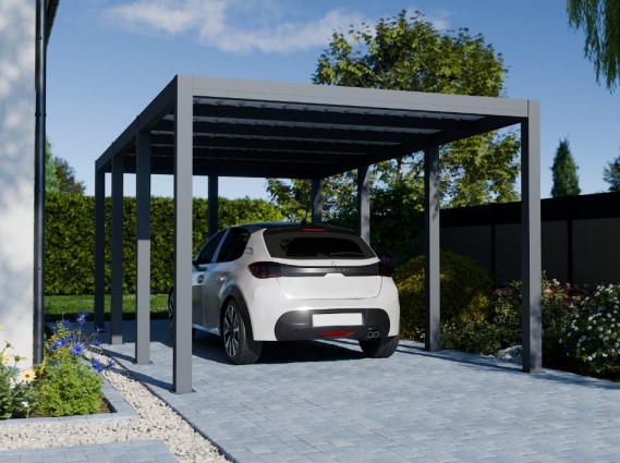 carport une voiture en aluminium moderne