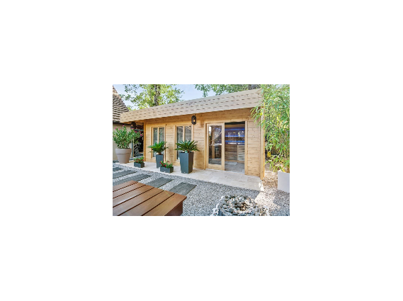 studio de jardin moderne avec extérieur aménagé