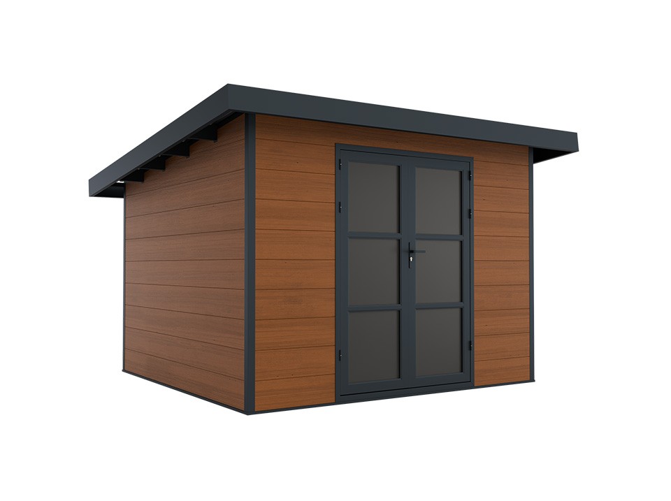 Abri bois Midway 2 Gris - 244 x 121 cm Abri bois Midway 2 Gris - 244 x 121 cm, Abri de jardin bois en couleur - Direct-abris