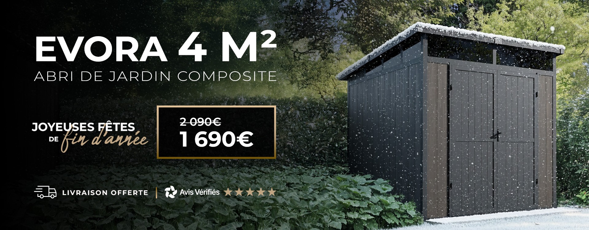 promotion abri de jardin composite evora
