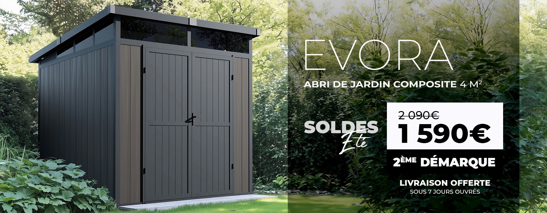 SOLDES abri de jardin composite